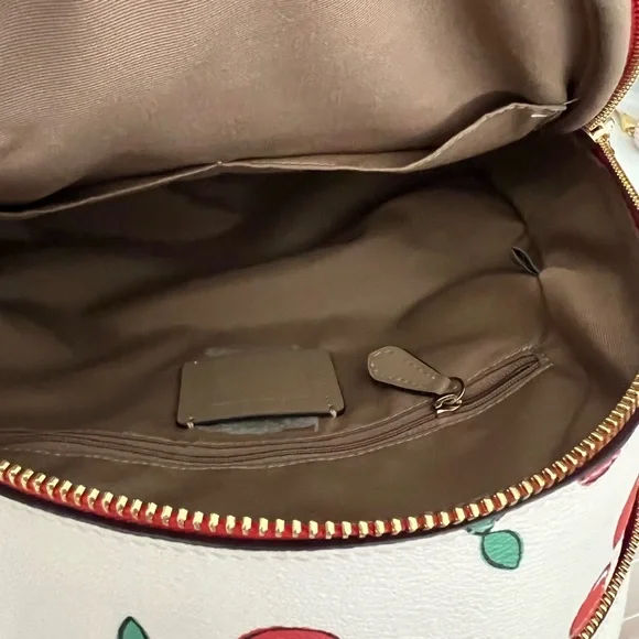 Coach Court Backpack With Heart Cherry Print - Picture 5 of 10